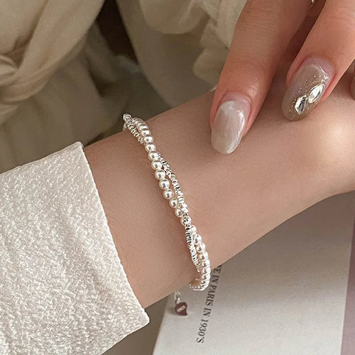 Elegant Gourmette Armbånd med Perler til Kvinder
