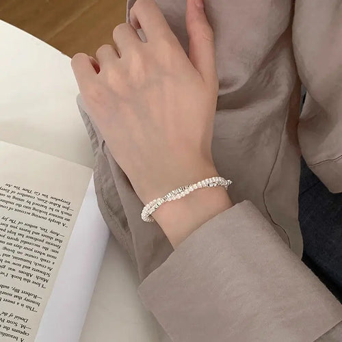 Elegant Gourmette Armbånd med Perler til Kvinder