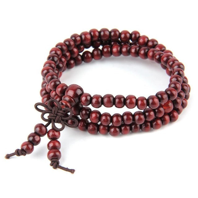 Rødt Buddhistisk Lykkeamulett Armbånd