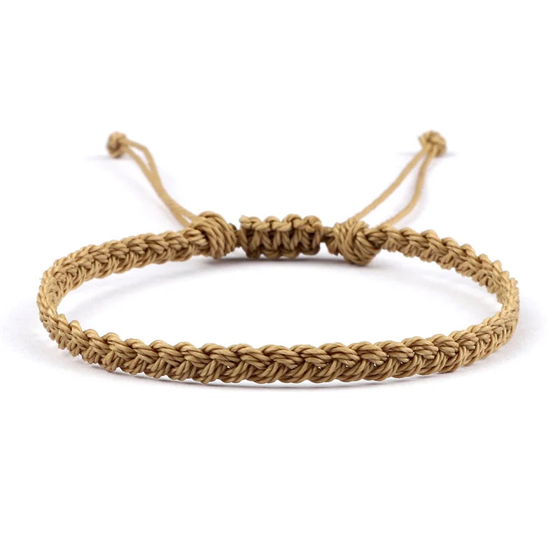 Tynt og justerbart brasiliansk armbånd beige