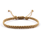 Tynt og justerbart brasiliansk armbånd beige