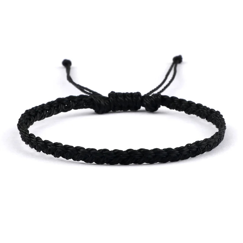 Tynt og justerbart brasiliansk armbånd svart
