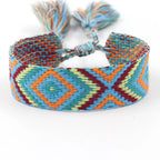 Bred brasiliansk armband med geometriska mönster orange