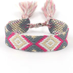 Bred brasiliansk armband med geometriska mönster rosa