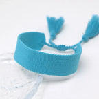 Håndlaget mykt pastell brasiliansk armbånd blått 