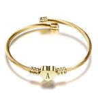 Hjertearmbånd med initial guld a