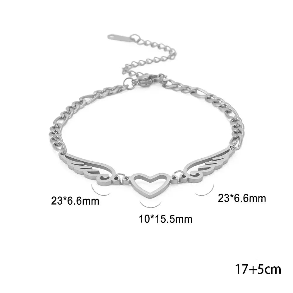 Armbånd med hjerte og englevinger