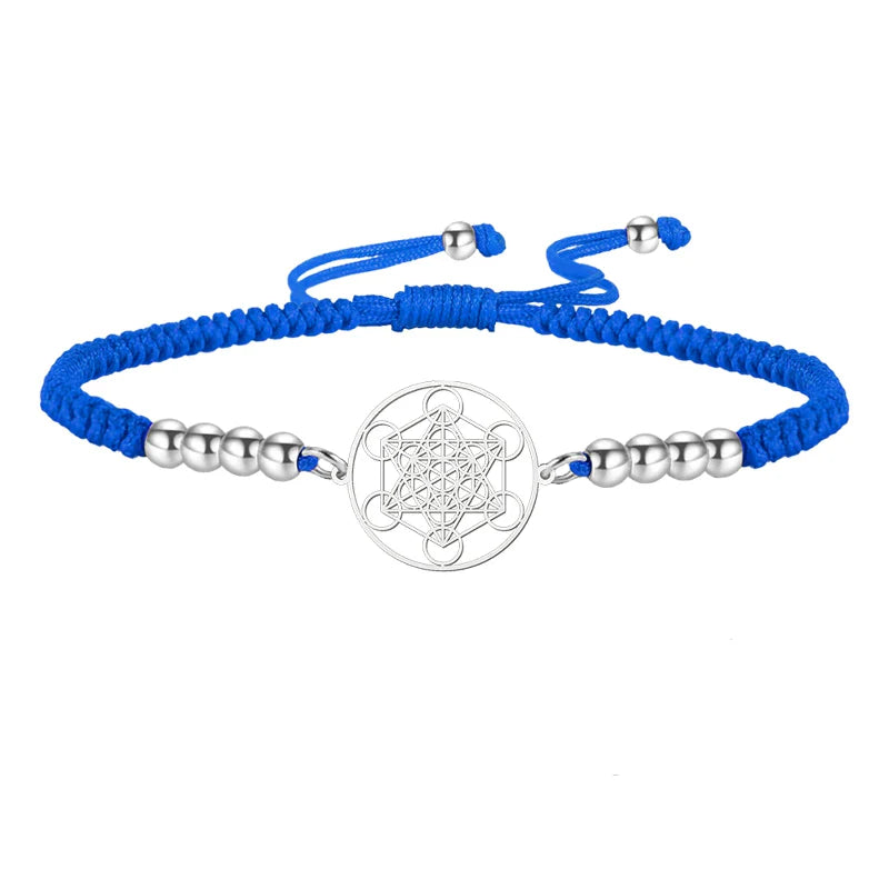 Farget armbånd Metatrons kube blå