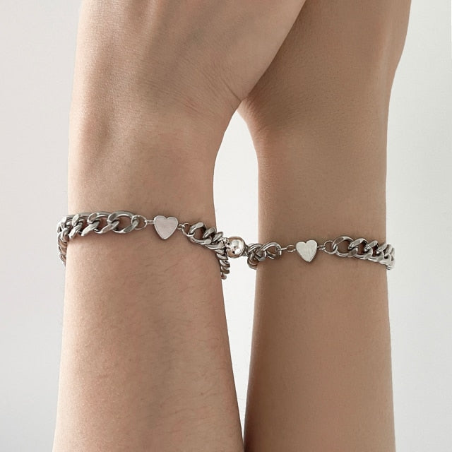 Felles armbånd for par med hjerte