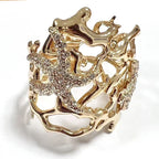 Korall- og gull sjøstjernearmbånd