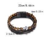 Náramek Kříž Růženec Přírodní Kameny A Kůže