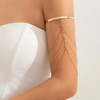 Elegant Armbånd for Kvinner - Ornament for Overarm og Bicepskjede i Gull