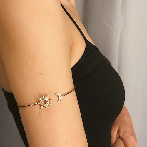 Armbånd til Kvinder Sol Måne - Armkæde Ornament og Sølv Biceps Smykke