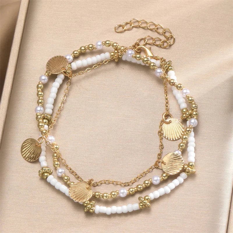Bracelet de Cheville avec Perles coquillages