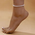 Ankelkjede med edelstener i gull og sølv 