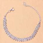 Ankelarmbånd med diamanter i gull og sølv for kvinner 