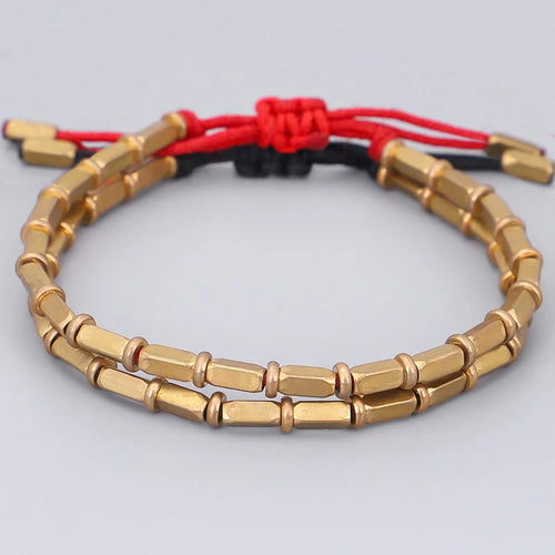 Vintage tibetansk buddhistisk armbånd i rødt