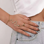 Náramek na ruku had Šperk pro ženy Řetěz na ruku a prst zlatý