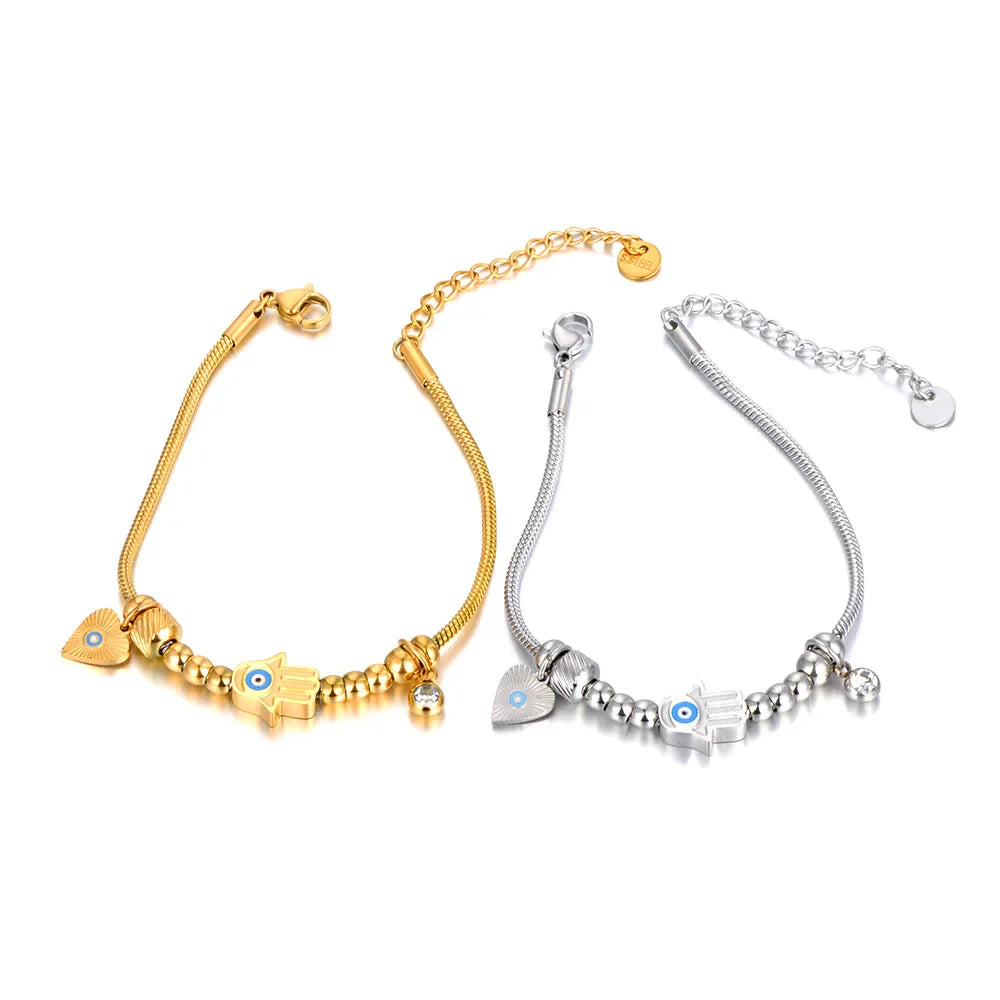 Beskyttelsesarmbånd med Fatmas hånd og blått øye