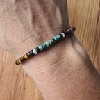 Náramek ochrany z přírodních kamenů Tygří oko a Amazonit