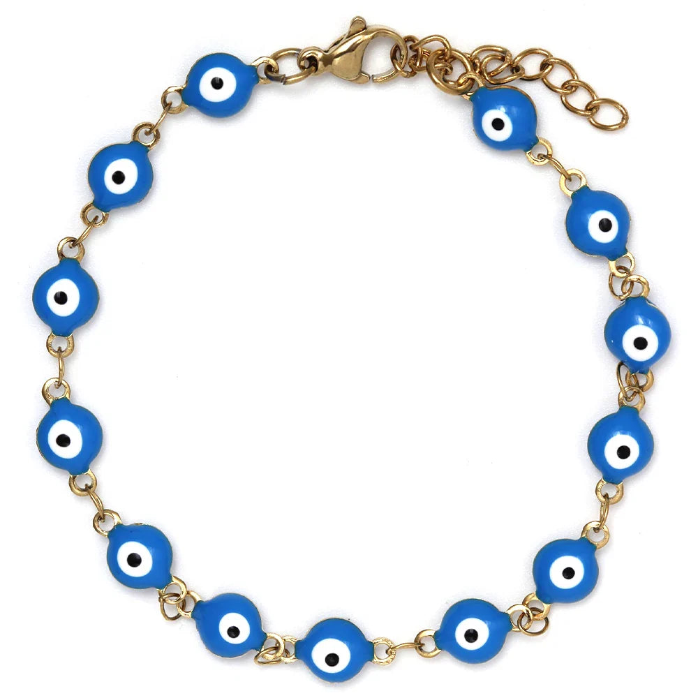 Bracelet de Protection Contre le Mauvais Oeil pour Homme ou Femme bleu