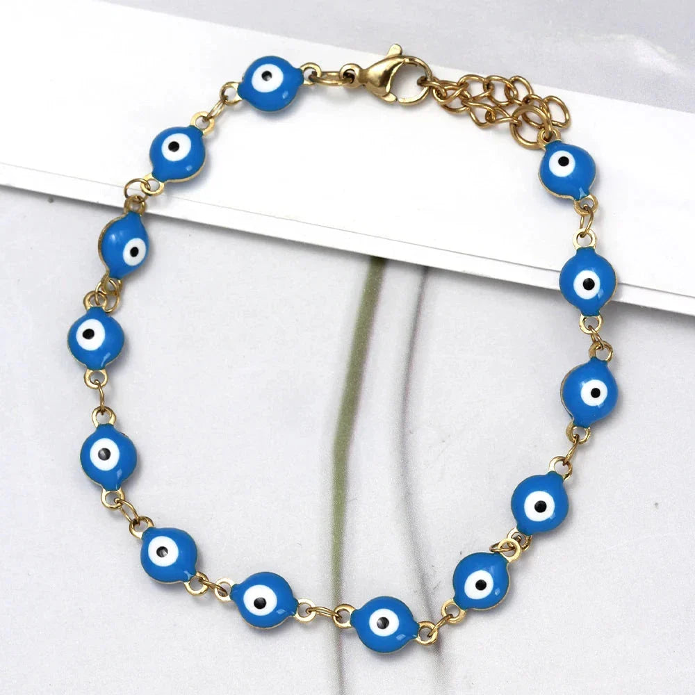 Bracelet de Protection Contre le Mauvais Oeil pour Homme ou Femme bleu