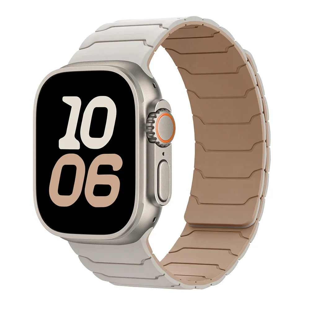 Magnetisk erstatningsrem for Apple Watch hvit beige