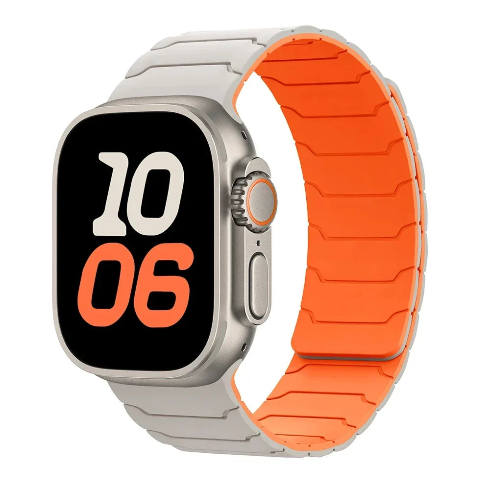 Magnetisk erstatningsrem for Apple Watch hvit oransje
