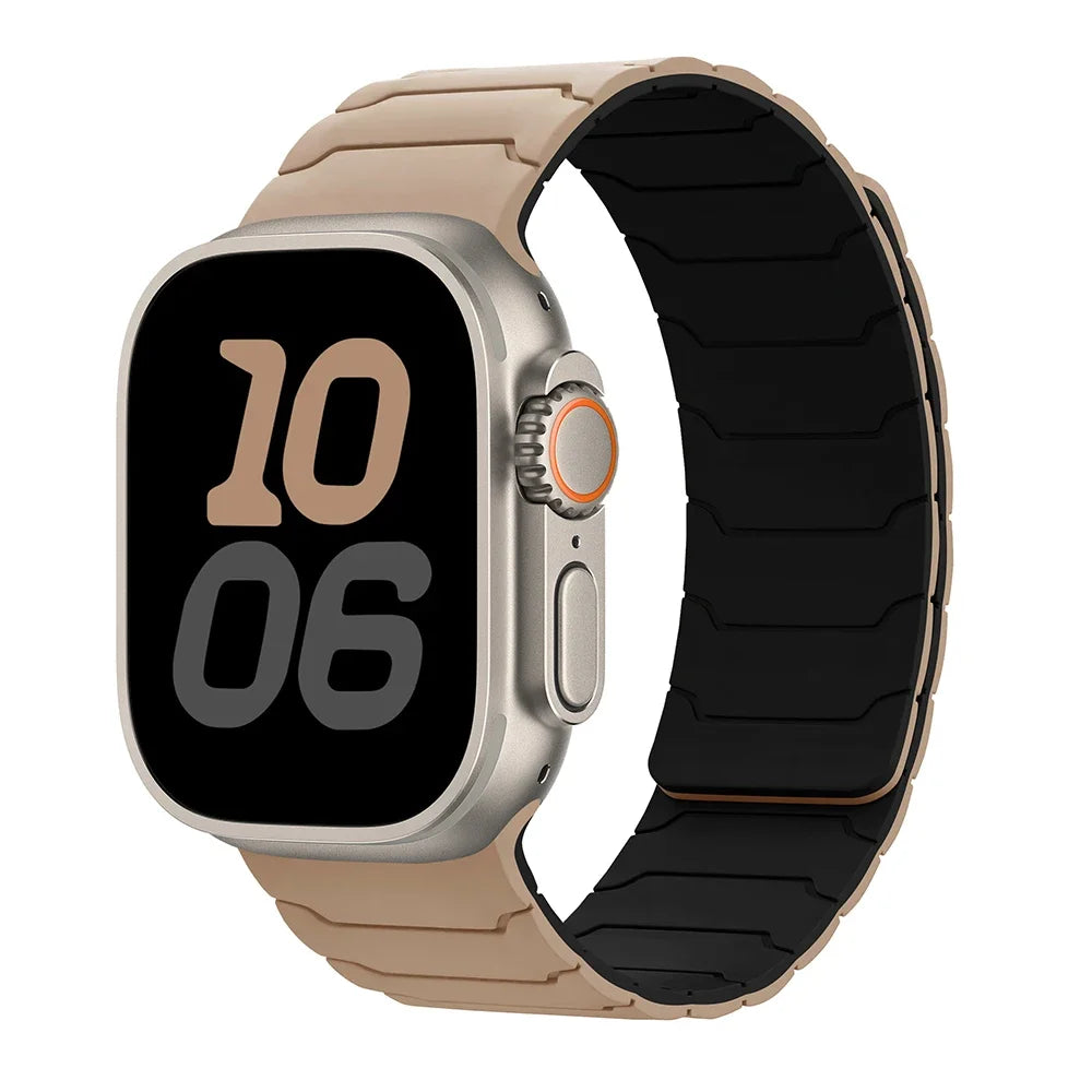 Magnetisk erstatningsrem for Apple Watch beige svart
