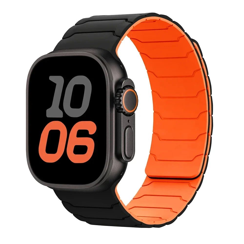 Magnetisk erstatningsrem for Apple Watch svart oransje