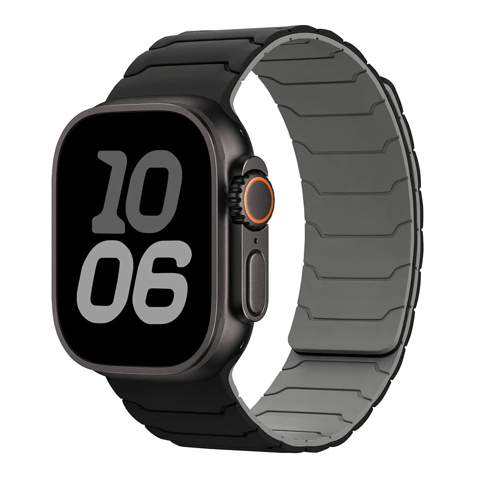 Magnetisk erstatningsrem for Apple Watch svart grå
