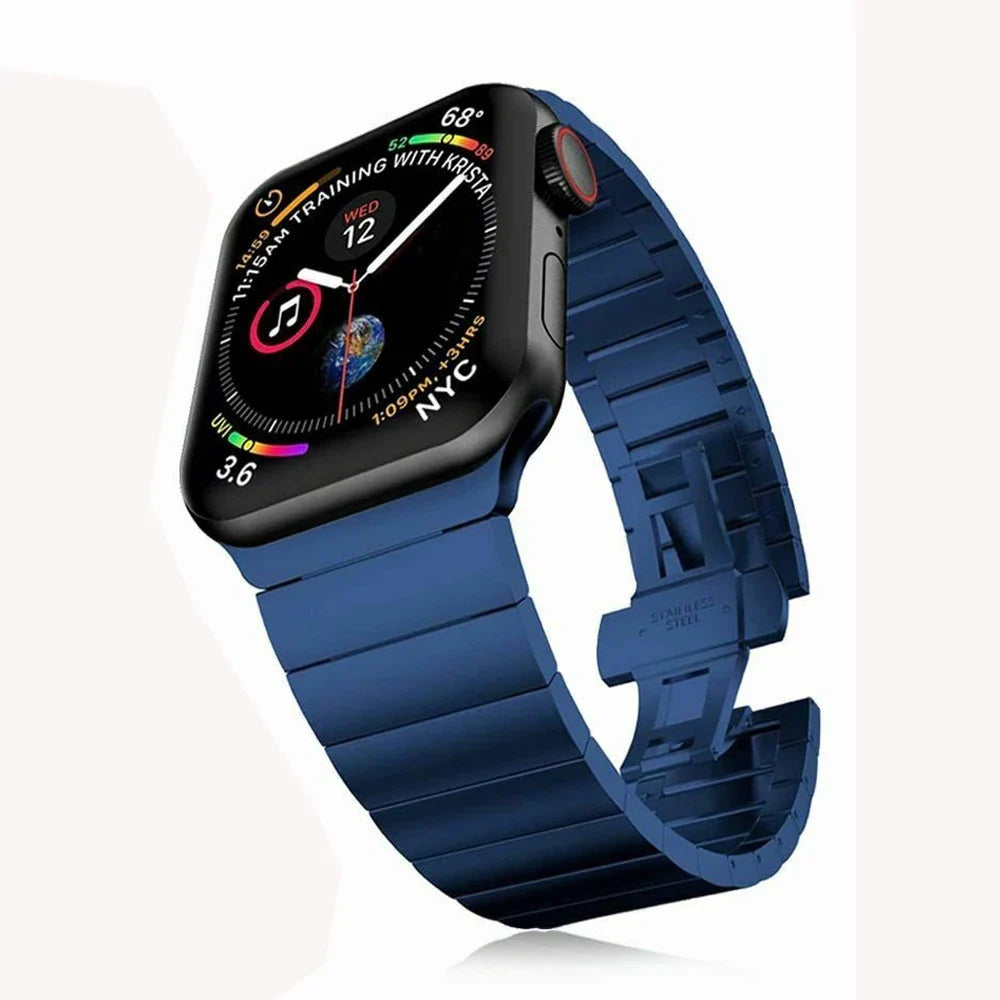 Náhradní řemínek z nerezové oceli pro Apple Watch modrý