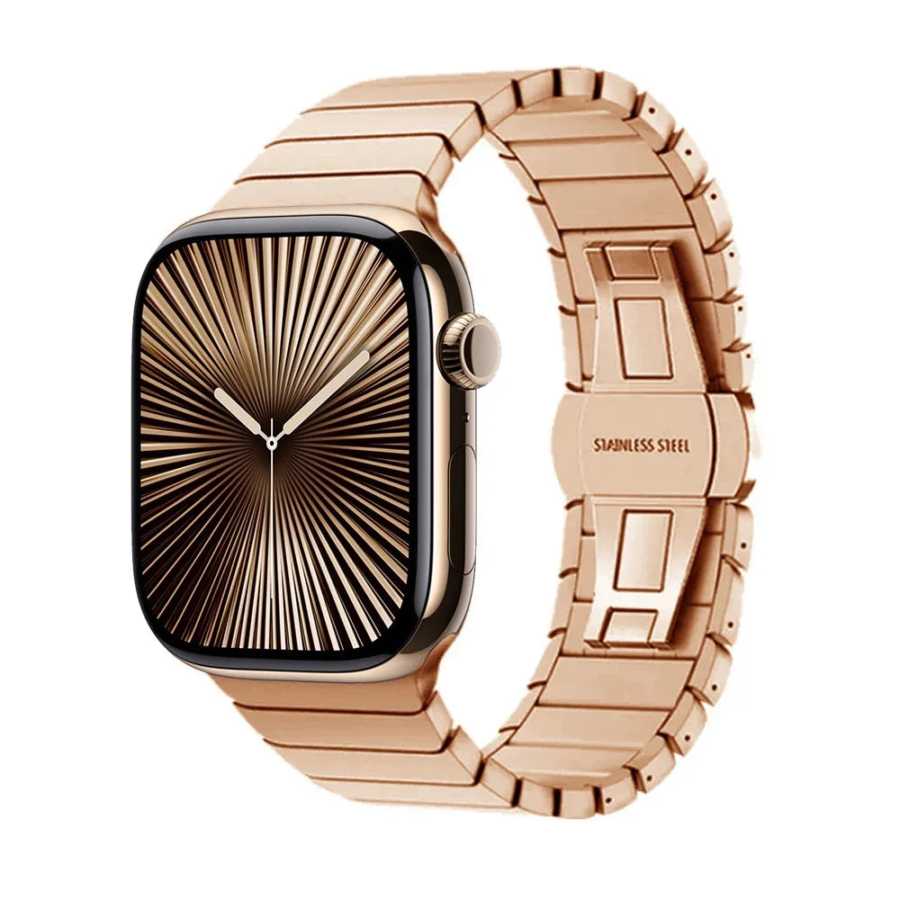 Náhradní řemínek z nerezové oceli pro Apple Watch růžové zlato