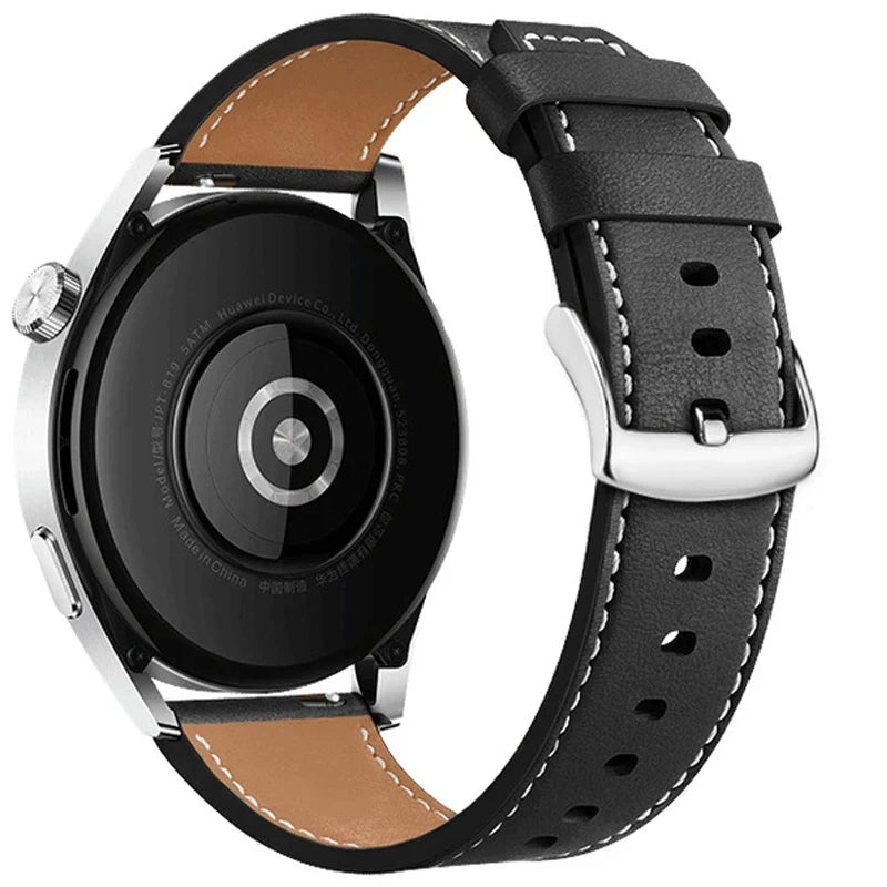 Erstatningsrem i skinn til Google Pixel Watch 1, 2, 3, 4, 41mm, 45mm svart
