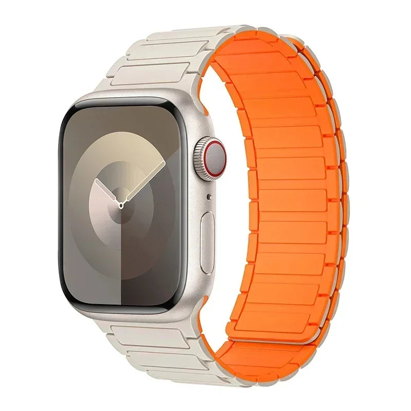 Magnetisk erstatningsrem for Apple Watch beige oransje