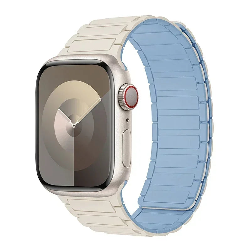Magnetisk erstatningsrem for Apple Watch hvit blå