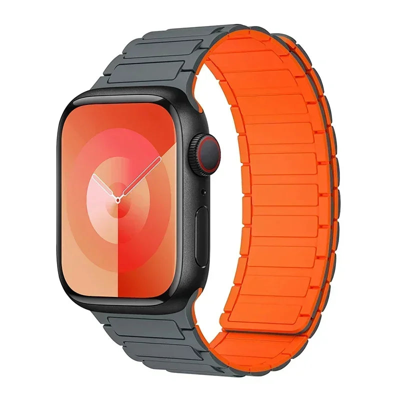 Magnetisk erstatningsrem for Apple Watch grå oransje