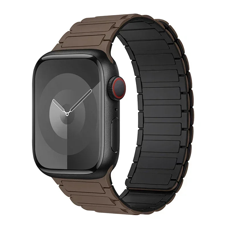 Magnetisk erstatningsrem for Apple Watch brun svart