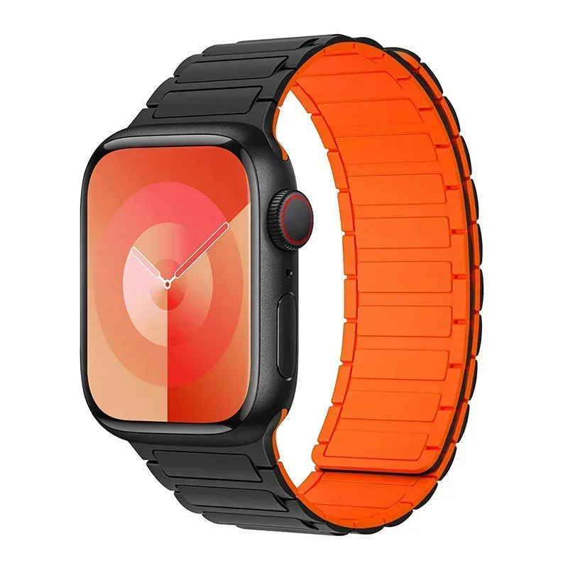 Magnetisk erstatningsrem for Apple Watch svart oransje
