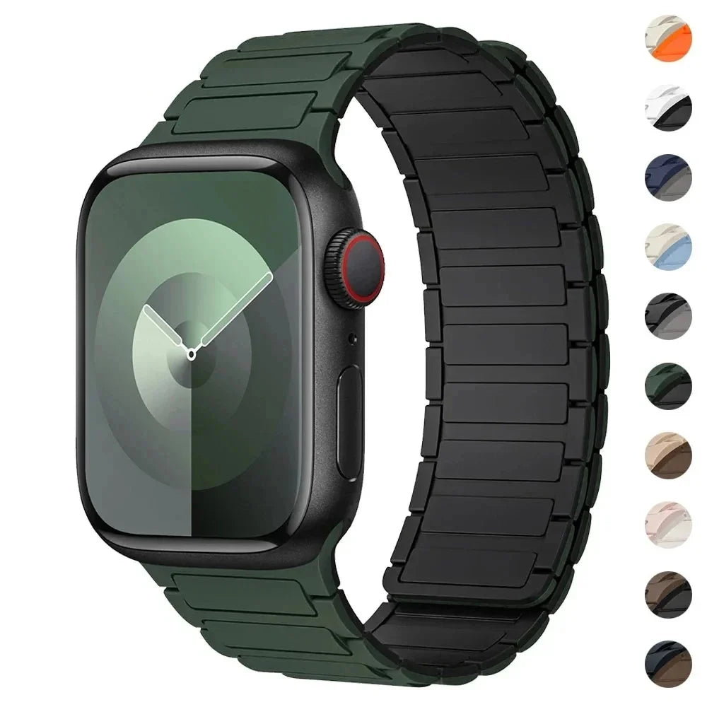 Magnetisk erstatningsrem for Apple Watch grønn svart