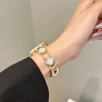 Udskiftningsarmbånd til Apple Watch - kløverdesign guld