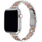 Náhradní řemínek pro Apple Watch ze stříbrné a růžově zlaté nerezové oceli