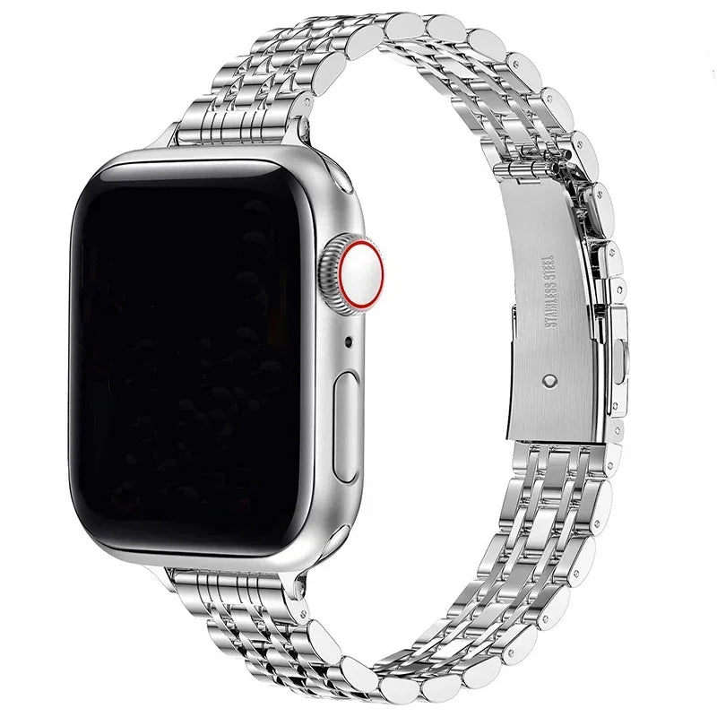 Náhradní řemínek pro Apple Watch ze stříbrné nerezové oceli