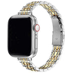 Náhradní řemínek pro Apple Watch ze stříbrné a zlaté nerezové oceli
