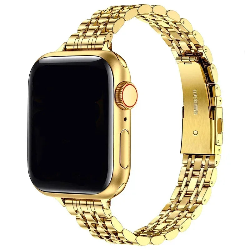 Náhradní řemínek pro Apple Watch ze zlaté nerezové oceli