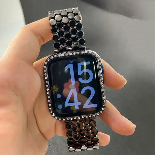 Erstatningslenke for Apple Watch i rustfritt stål - for kvinner svart
