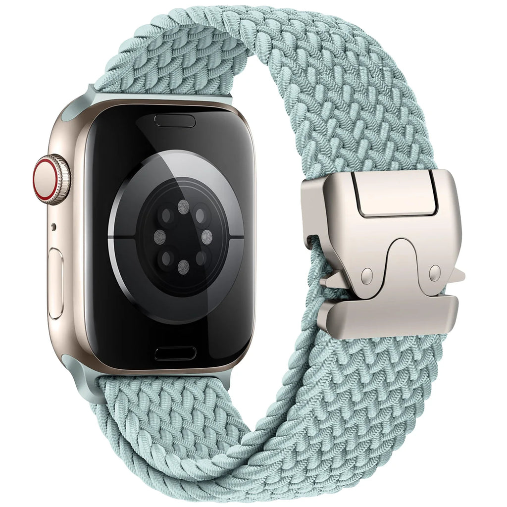 Erstatningsrem til Apple Watch i cyanfarget fallskjermsnor
