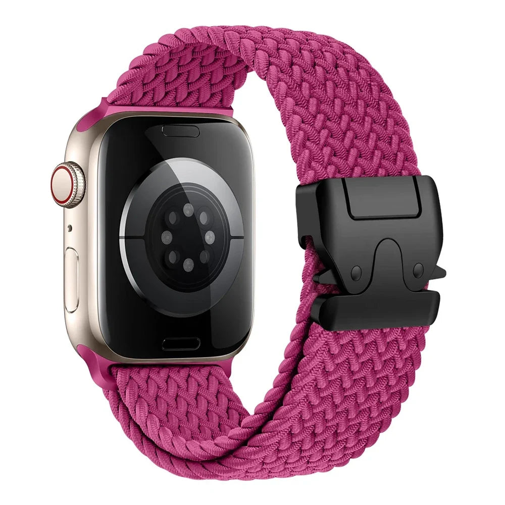 Erstatningsrem til Apple Watch i fuksiafarget fallskjermsnor