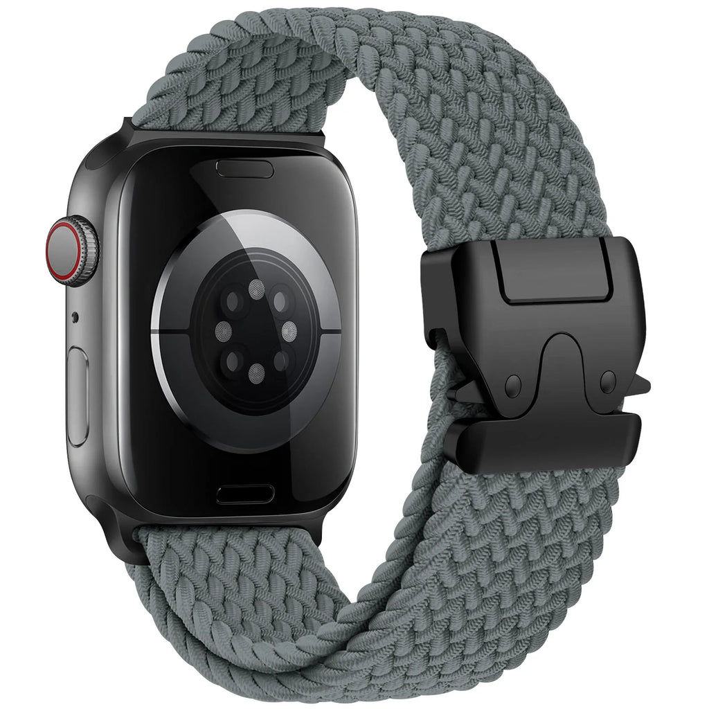 Erstatningsrem til Apple Watch i grå fallskjermsnor