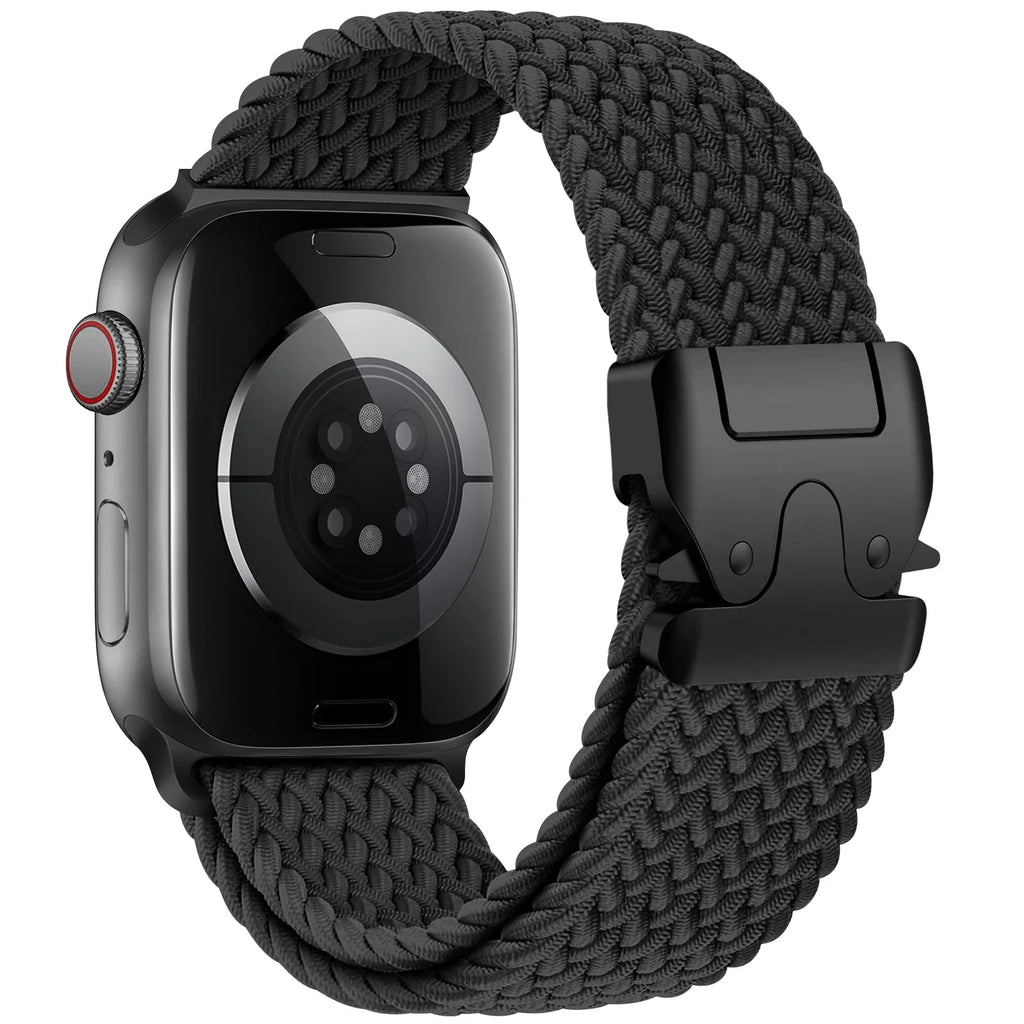 Erstatningsrem til Apple Watch i svart fallskjermsnor